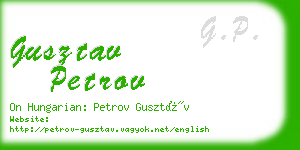 gusztav petrov business card